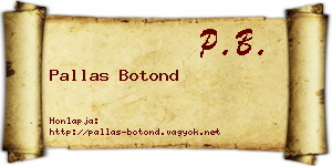 Pallas Botond névjegykártya